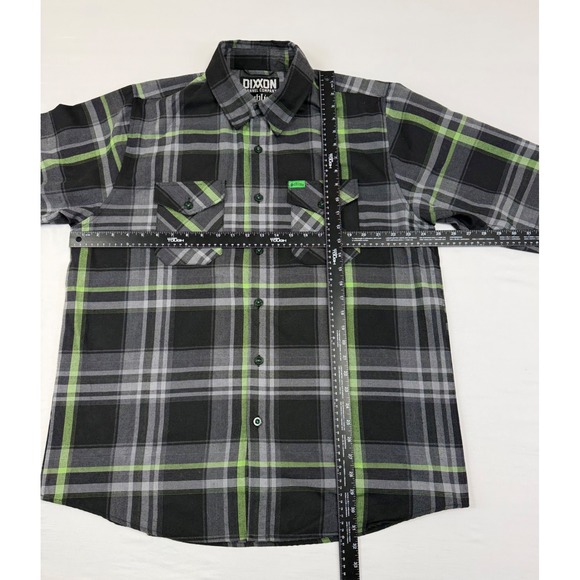 Men's Dixxon Flannel Shirt Sublime Long Beach, CA Green Black Gray Plaid Size XL - Picture 6 of 10